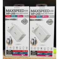 【Ready Stock】WK Design WP-U56 Dual USB Port Adapter Charger 2.0A MAXSPEED USB Charger