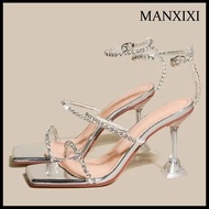 MANXIXI Fashion Women High Heels 2.76 Inches Beautiful Shining Pearls Sandals (Size 34-40)