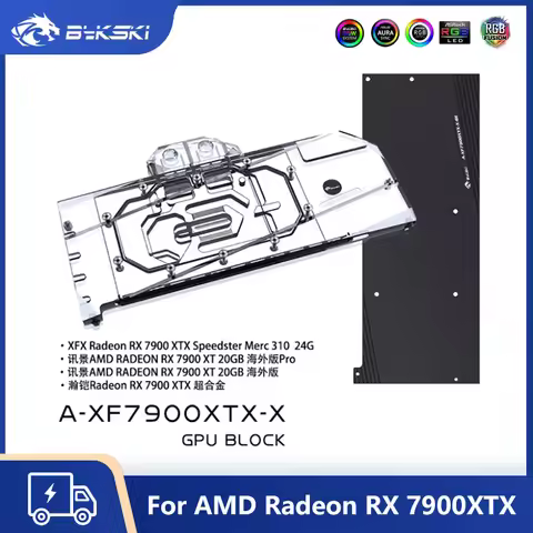 Bykski GPU Custom Water Cooling Block For AMD Radeon RX 7900XTX With Backplate GPU Water Cooling Coo