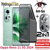 ฟิล์มไฮโดรเจล Oppo Reno 11 5G 2024เป็นส่วนตัวแบบนิ่มฟิล์มป้องกันการสอดแนมฟิล์มกันรอยป้องกันเต็มพื้นที่ของหน้าจอกันฟิล์มติดกระจกเพื่อความเป็นส่วนตัวแอบมองสำหรับ Oppo Reno 11 OppoReno11 11Pro Reno11 10 Pro Plus 5G ฟิล์มกล้อง