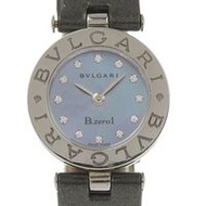 Pre-owned BVLGARI Bzero1 Women's Watch, 12 Diamonds, BZ22S, Stainless Steel and Leather, Quartz Move