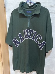 Nautica jp arch logo half zip ss tee