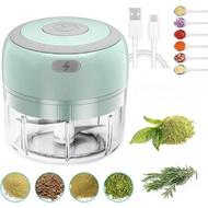 Electric Garlic Chopper Portable Veggie Chopper with Spoon Garlic Grinder Masher Onion Chopper Blend