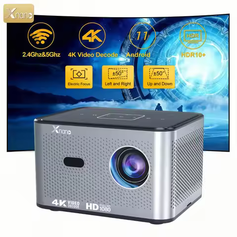 Xnano X3 Pro Native 720P Projector, 300 ANSI Lumens, Electric Focus, Auto Keystone, Wi-Fi 6, Bluetoo