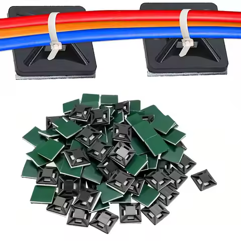 100Pcs Cable Organizer Strong Adhesive Tie Mount Cable Organizer Holder For Outdoor Cable Organizer