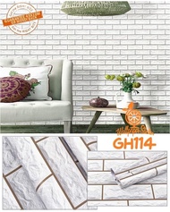 Wallpaper Bata Putih List Cokelat Wallpaper Kamar Tidur Ukuran 1 Roll 8M Wallpaper Dinding Termurah