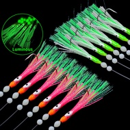 [TTFF] Luminous Squid String Hooks 6 Hooks with Fish Mullets Boat Fishing Big Objects Bionic Lure Fi