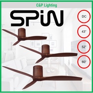 Spin Savannah 43" / 52" / 60" Walnut Grain Designer DC Ceiling Fan with Optional LED