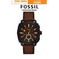 [Official Warranty] Fossil FS6101 Series Machine Chronograph Brown Leather Men Watch