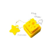 cheese clicker keychain (With Stars) Bright Colors 3d Print Clicker Keychain Fidget Clicker