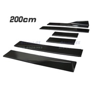 [Ready Stock]✳◕2.0meter PP Car Side Skirt Rocker Splitters Winglet Wings Diffuser Extension waja cit
