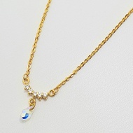 Kalung Rante Nori Anak Emas Muda Bandul Kristal Putih 2 Gram