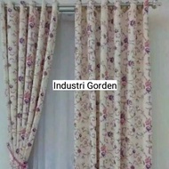 Gorden Jendela Pintu Minimalis Motif Bunga Shabby Blackout Warna Ungu Tebal Original Mewah Tirai Kor