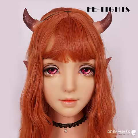 (ILIA+)Crossdress Full Head Realistic Silicone Transgender Female Girl Cosplay Anime Lolita Elf Ear 