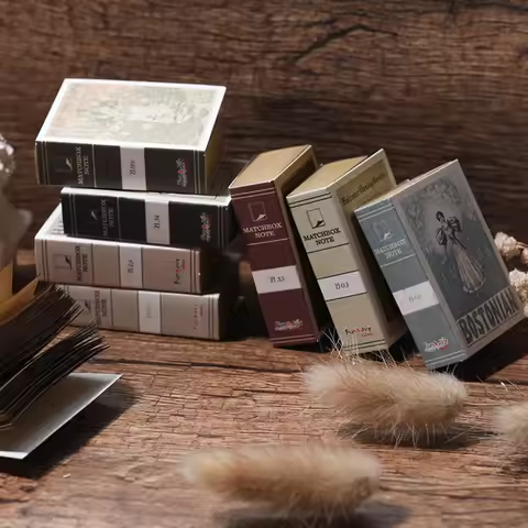 1PC/122 Sheets Creative Matchbox Retro Notebook Mini Memo Pad Can Tear Sticky Note Small Kawaii Note