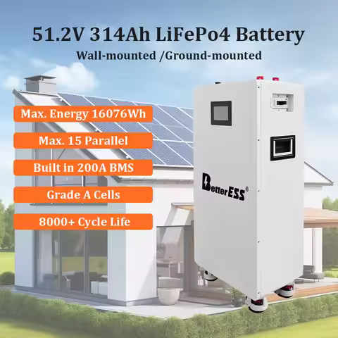 16KWH LiFePO4 Battery Pack 48V Powerwall Brand New Grade A 48V 280Ah/314Ah 8000 Cycles 100% Full Cap