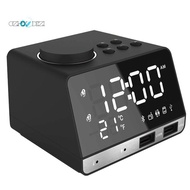 Radio Alarm Clock Speaker K11 Bluetooth 4.2 with USB Ports LED Digital Alarm Clock Home Decoration Eu Plug Black