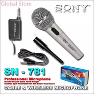 terbaru! Microphone Sony 781 Mik Karaoke/Mikrofon/Mic Single Wireless
