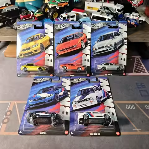Original New Hot Wheels BMW Set GRT01 2025 Silver Series M1 M2 M3 M4 M5 1:64 Scale Die-Cast Car Mode