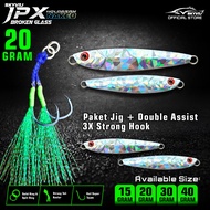 Micro Jig 20 Gram SKYVIU JPX 20gram Naked Silver Hologram 1 Complete Set Double Assist Microjig 20 g
