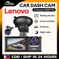 Lenovo Car Dash Cam Front And Rear Inside 1080P 60FPS 3 Camera 3in1 Car Dashcam Recorder