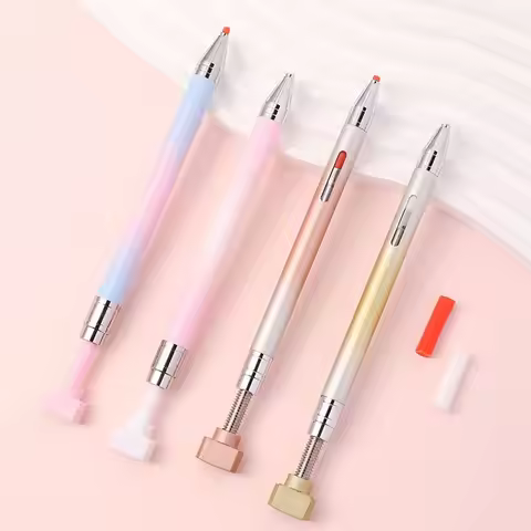 DIY Craft 5D Diamond Painting Pen Embroidery Rotary Mechanism Rotating Glue Point Pen Refillable Wax