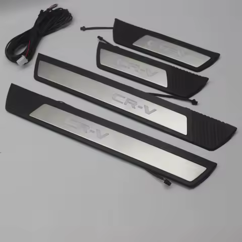 Car Styling Stainless Steel Led Door Sill Scuff Plate Guard Sills Protector Trim For Honda CRV CR-V 