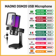 Maono DGM20 Microphone,USB Microphone Condenser RGB Gaming Mic with Noise reduction software,Mic Gai