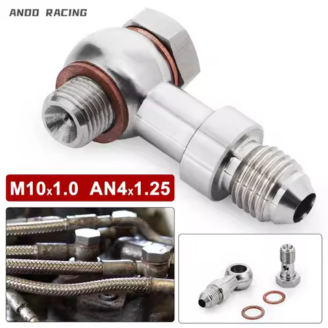 M10x1.0 To AN4 1.25mm Racing Banjo Bolt Fitting Kit Turbo Oil Feed Restricto For Mitsubishi TD025 TD