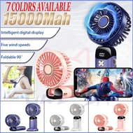 Mini Fan Portable Fan 15000mAh Battery Rechargeable Usb Fan Strong Wind Cooling Fan Wearable Hanging