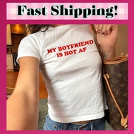 MY BOYFRIEND IS HOT AF Women's Crop Top l y2kbaby BabyTee