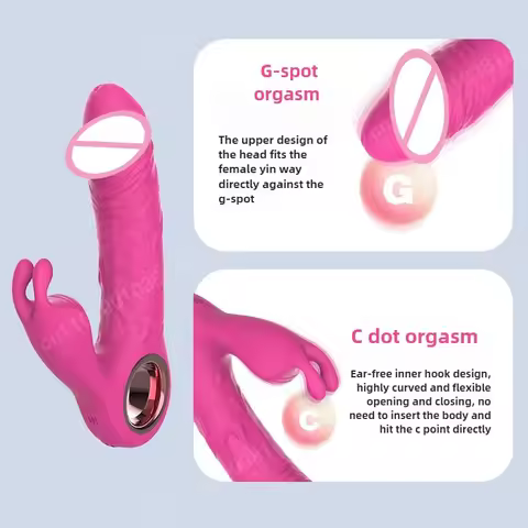 Rabbit Vibrator Double Penetration G Point Clitoris Stimulate Electric Famale Vibrator Masturbator O