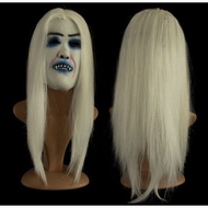 HALLOWEEN MASK GHOST WHITE MASK WIG HORROR MASK