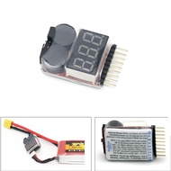 Lipo Battery Voltage Tester volt meter monitor buzzer Alarm 1-8s 3.7V-22.2V For Rc Lipo Battery Models