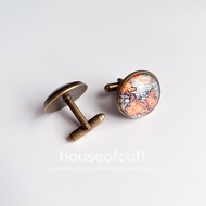KEMEJA Houseofcuff Cufflinks shirt cuff button world map atlas