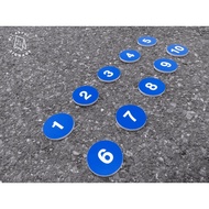 (Blue) Table Number Sign Arrangement Set Of 10 Pieces/20 Pieces Cute Numbers Cue Cards Plasticwood W