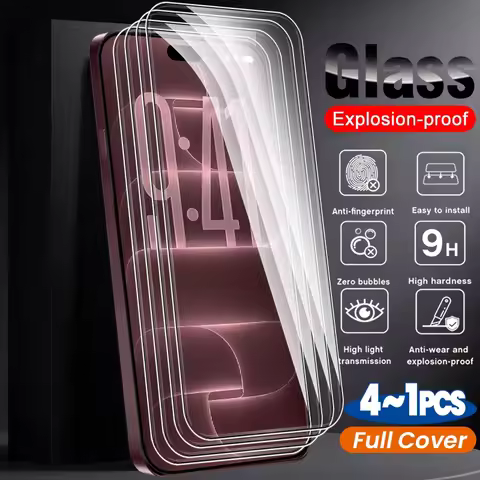 i18ProMax 4-1Pcs 9H Clear Tempered Glass Full Cover Screen Protector on for iPhone 18 Pro Max ProMax