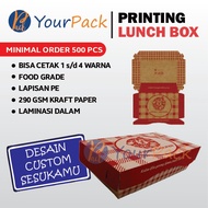 Lunch Box Take Away Box Paper Custom Print - Size M