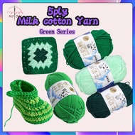 Benang Kait Milk Cotton Yarn 5ply (Hijau)/5ply Yarn Milk Cotton Knitting Yarn (Green)/Yarn/benangkai
