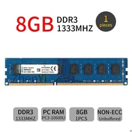 For Kingston 8GB Module DDR3 PC3-10600U 1333Mhz 240Pin KVR1333D3N9/8G DIMM Memory
