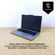 Avita Liber V14 Ryzen 5 3500U w Vega 8 Graphic 2.10Ghz (8 CPUs) 8GB RAM 512GB SSD Laptop Refurbished Notebook