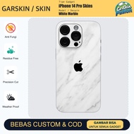 Vinyl Skin iphone 14 Pro White Marble Anti-Scratch Protector Case | By Fusion | Code - ZS9L