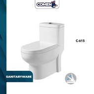 ZELLA C-615 Washdown Water Closet S-Trap 250MM One Piece Toilet Bowl Set Mangkuk Tandas