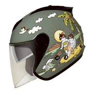 Thhh Safety Helmet T386N AL0 Ha Tooling Green Inner Sunglasses Metal Buckle Anti-UV400 Earphone Cao 