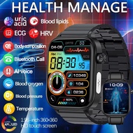 2025 New AI Diagnosis Blood Lipids Uric Acid Body composition Test Smart Watch For Men ECG+PPG Bluet