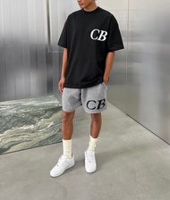 กางเกงขาสั้นผ้าขนแกะมีเชือกผูก ทรงหลวม ผ้าฝ้ายผสม ลายตัวอักษร แฟชั่นฤดูใบไม้ผลิและฤดูร้อน สำหรับผู้ช