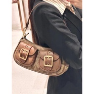 C0A ** Original Label 1: 1 2025 New Style Female Bag Retro Underarm Bag Medieval Baguette Motorcycle