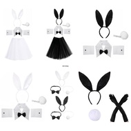✿ Rabbit Headband Costume Easter Bunny Costume Set Bunny Cosplay Sexy Tail Bowtie