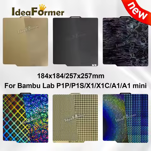Bambulab Build Plate 257x257/184x184 Spring Steel Sheet Pei Peo H1H Pey Sheet A1 Mini X1C P1S build 
