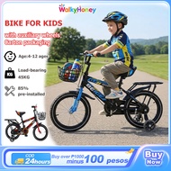 Bike for kids boy & girl 3-6 years old bicycle for kids with auxiliary wheels and basket kids bike k